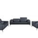 Smokey Gray Italian Leather CAVOUR Sofa EUROPEAN FURNITURE Contemporary Modern