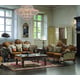 Homey Design HD-260 Traditional Mocha Golden Beige Upholstered Sofa Loveseat Set