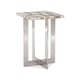 Polished Stainless Steel White Agate Stone Top End Table THE FOUR CORNERS by Caracole 
