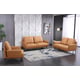 Premium Italian Leather Cognac TRATTO Sofa Set 3Pcs EUROPEAN FURNITURE Modern