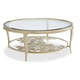  Gold Metal Frame W/ Cutout Flowers Round Coffee Table Set 2Pcs HANDPICKED by Caracole 