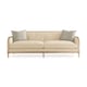 Textured Ivory Fabric & Matte Pearl Wood Frame Sofa FRAME OF REFERENCE by Caracole 