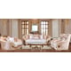 Luxury Beige & Gold Wood Trim ROSABELLA Sofa Set 4 Pcs EUROPEAN FURNITURE Classic