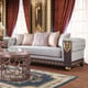 Gray Fabric & Gold Finish Sofa Set 3Pcs Traditional Homey Design HD-6030 
