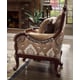 Homey Design HD-1632 Victorian Upholstery Desert Sand Sectional Living Room Sofa and Chair Carved Wood Set 2Pcs