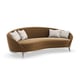 Warm Caramel-colored Velvet Duty Silver Finish Sofa MAIN EVENT by Caracole 