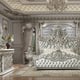 Baroque Belle Silver King Bed Carved Wood Traditional Homey Design HD-8088 