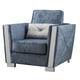 Blue Fabric Armchair w/ Steel Legs Modern Cosmos Furniture Kingston Blue