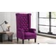 Purple Velvet Accent Chair Transitional Style Cosmos Furniture Bollywood