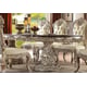 Antique White Silver Rectangular Dining Room Set 7Pcs Traditional Homey Design HD-8017 