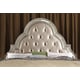 Homey Design HD-2800 Victorian Pearl Antique Silver Tufted Headboard Eastern King Size Bed