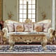 Victorian White Tufted Leather Sofa Set 2 Pcs Traditional Homey Design HD-93630