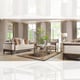 Beige Fabric & Brown Finish Sofa Set 5Pcs w/ Coffee Table Traditional Homey Design HD-687 