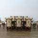 Luxury Rosewood & Maple w/Gold VALENTINE Dining Table Set 13P EUROPEAN FURNITURE