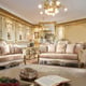 Luxury Champagne Silk Chenille Loveseat Homey Design HD-663 Province Traditional