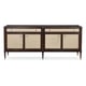Mocha Walnut Finish Neutral Metallic Painted Cane Buffet  The Silver Screen by Caracole 