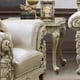 Beige Fabric & Ivory Finish Sofa Set 6Pcs w/ Coffee Tables Traditional Homey Design HD-2672 
