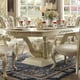 Homey Design HD-27 Antique Victorian White Dining Room Set 8Pcs Carved Wood