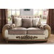 Brown & Beige Tufted Sofa Set 6Pcs w/ Coffee Tables Carved Wood Traditional Homey Design HD-25 