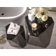 Black Glass Top & Plated Metal End Table Set 2Pcs THE CONTEMPO SIDE by Caracole 