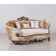 Luxury Beige & Gold Wood Trim ROSABELLA Loveseat EUROPEAN FURNITURE Classic