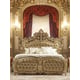Traditional Antique Gold Solid Wood King Bed Homey Design HD-961