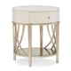 Washed Alabaster Blush Taupe Inset Stone Top ADELA END TABLE by Caracole 