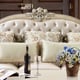 Plantation Cove White Leather Sofa Set 4Pcs w/ Coffee Table Traditional Homey Design HD-32 