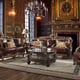 Mahogany & Metallic Gold Finish Sofa Traditional Homey Design HD-89
