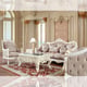 Plantation Cove White w/ Metallic Gold Sofa Set 3Pcs Homey Design HD-9390