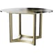 Cerused Oak & Bronze Gold Metal Dining Table REMIX GLASS TOP TABLE 48" by Caracole 