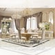 Classic Gold & Cream Solid Wood Dining Room Set 7Pcs Homey Design HD-903