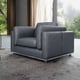 Smokey Gray Italian Leather PICASSO Arm Chair EUROPEAN FURNITURE Contemporary