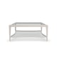 Clear Glass Top & Frame in Matte Pearl Coffee Table CHARMING by Caracole 