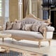 Light Gray Fabric & Gold Finish Sofa Set 5Pcs w/ Coffee Tables Traditional Homey Design HD-2670