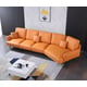 Premium Italian Leather Orange Sectional GALAXY RHC EUROPEAN FURNITURE Modern