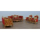  Classic Red Gold Fabric 30013 BELLAGIO II Sofa Set 2 Pcs EUROPEAN FURNITURE 