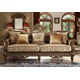 Luxury Chenille Golden Beige Sofa Set 5Pcs w/ Ocassional Tables Traditional Homey Design HD-610