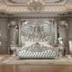 Baroque Belle Silver KING Bedroom Set 6 Pcs Traditional Homey Design HD-8088 