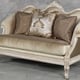 Golden Pearl Chenille Silver Gold Wood Loveseat HD-90019 Classic Traditional
