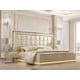 Quilted Hdb Glossy Ivory CAL King Bed w/ Led Homey Design HD-9935