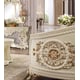 Cream Chenille Loveseat Bone Carved Wood Traditional Homey Design HD-2011