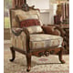 Homey Design HD-1601 Lavish Old World Gold Mixed Fabric Living Room Sofa Set 5Pcs 
