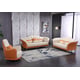 Italian Leather Off White & Orange Sofa Set 2P AMALIA EUROPEAN FURNITURE Modern