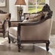 Victorian Style Sofa Set in Mahogany 4Pcs w/ Coffee Table Homey Design HD-09