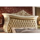 Homey Design HD-8019 Victorian Rich Gold White Finish Carved Frame Tufted Headboard Bedroom Set 2 Pcs