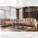 Antique Gold Performance Fabric Sofa Set 3Pcs Traditional Homey Design HD-3058 