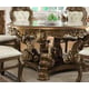 Golden Brown Carved Wood Round Dining Table Traditional Homey Design HD-8008 