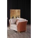 Italian Leather Sand Beige-Cognac Arm Chair VOGUE EUROPEAN FURNITURE Modern