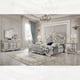 Luxury Silver King Bedroom Set 3Pcs Carved Wood Traditional Homey Design HD-5800GR